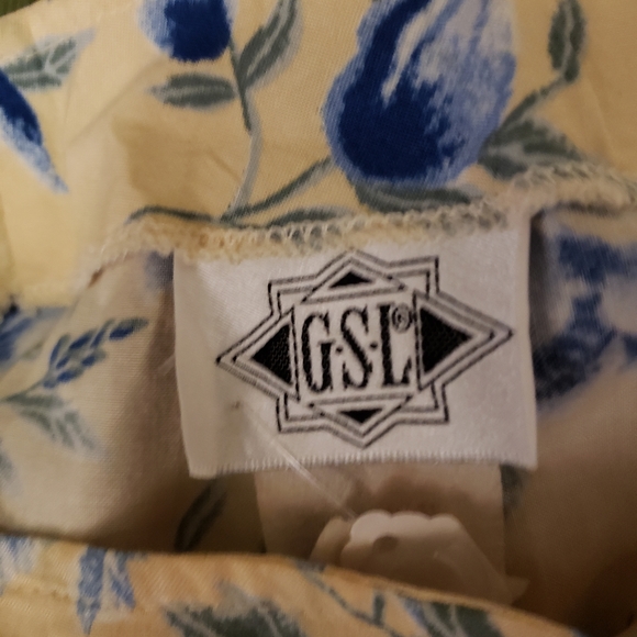 VINTAGE GSL- FLORAL MINI SKIRT W/BACK ZIP/5/EGPLC - Picture 4 of 6